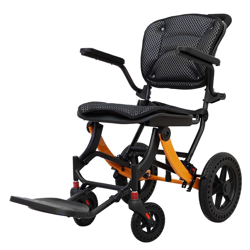 HE803 Light weight manual travel wheelchair portable folding hand push adult disabled elderly ergonomic wheelchair